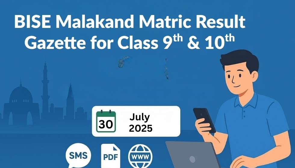 BISE Malakand Matric Result Gazette for Class 9th & 10th