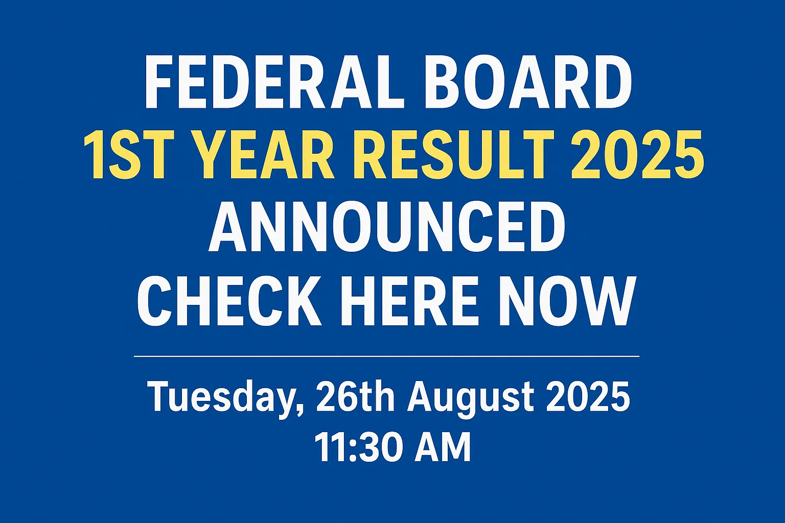 Federal board 1st Year Result 2025